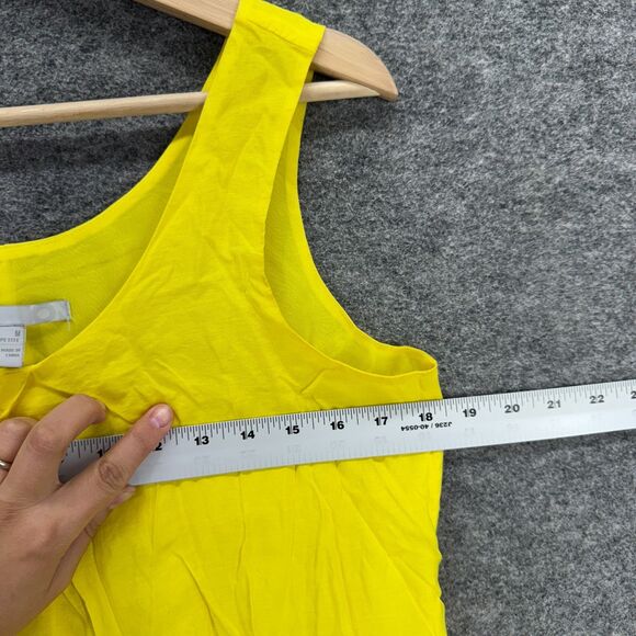 Old Navy Dress Women PM Petite Yellow Shift Short Sleeveless Lined Rayon Casual - Picture 5 of 7